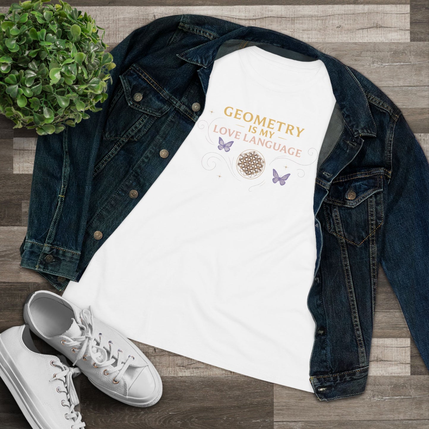 Geometry Is My Love Language Living Sigil Tee White Design by Sha’Raya™