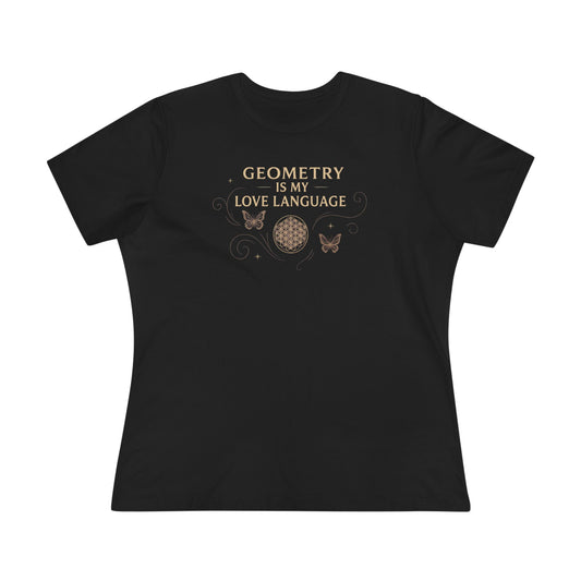 Geometry Is My Love Language - Gold Design, Living Sigil Tee by Sha’Raya™