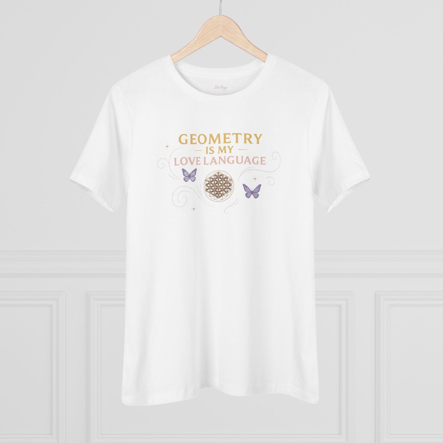 Geometry Is My Love Language Living Sigil Tee White Design by Sha’Raya