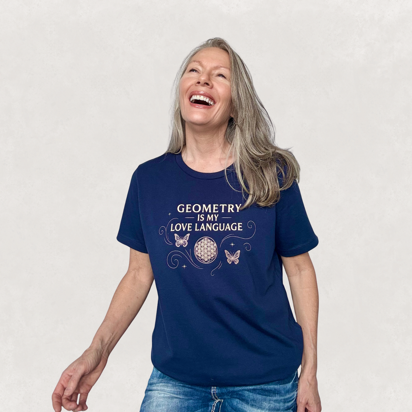 Geometry Is My Love Language - Gold Design, Living Sigil Tee by Sha’Raya