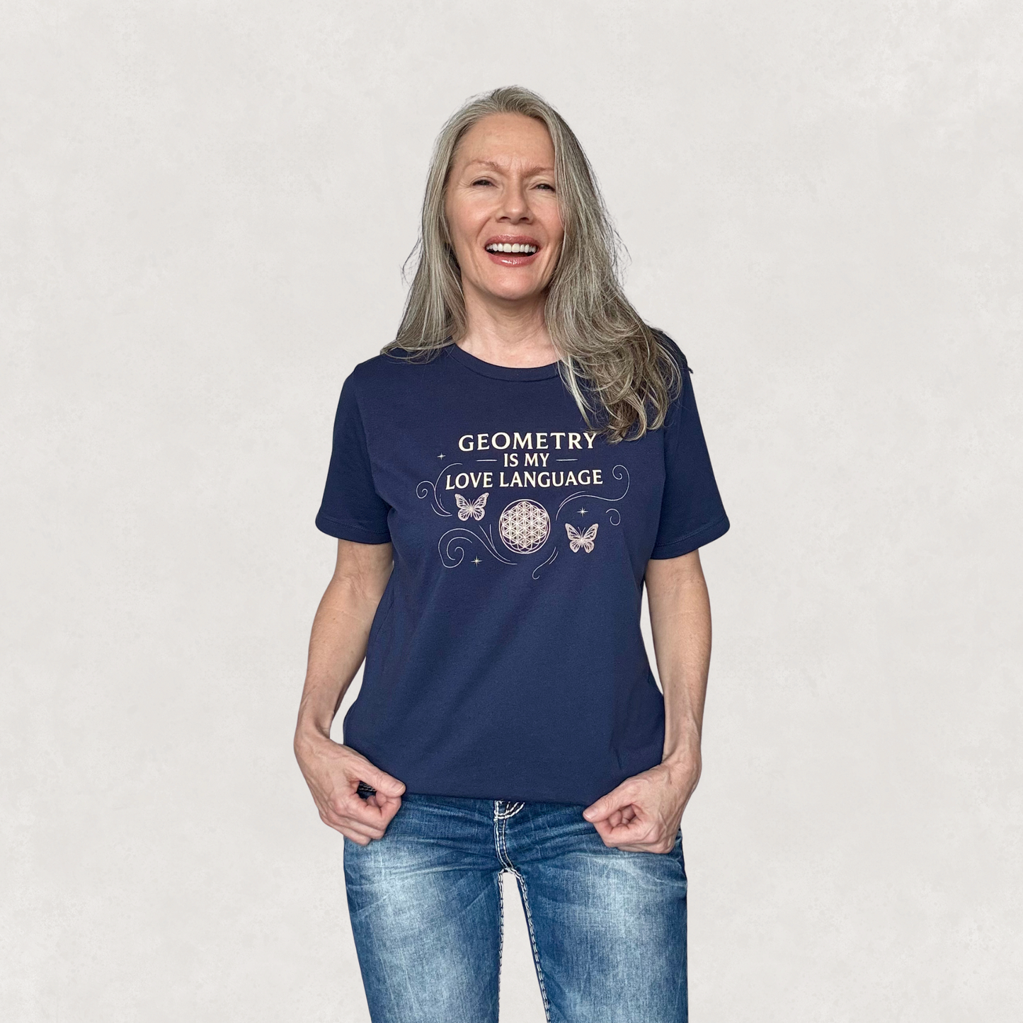 Geometry Is My Love Language - Gold Design, Living Sigil Tee by Sha’Raya