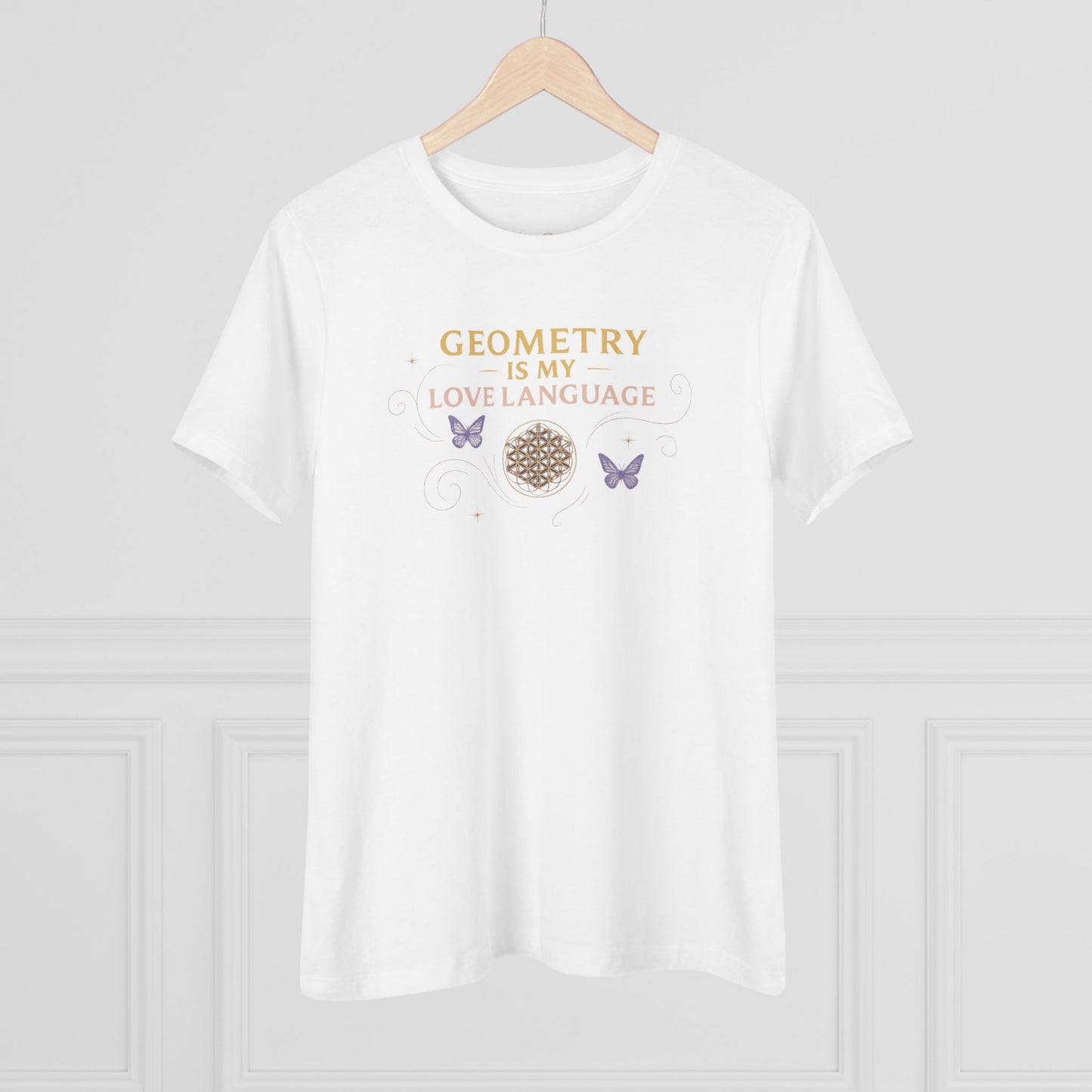 Geometry Is My Love Language Living Sigil Tee White Design by Sha’Raya