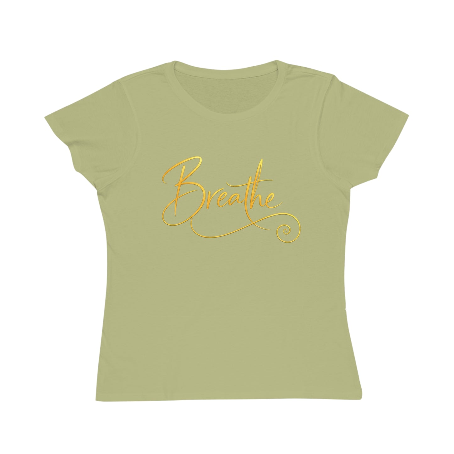 Breathe - Organic Cotton Women’s Tee | Minimalist Gold Script - Designed by Sha’Raya®